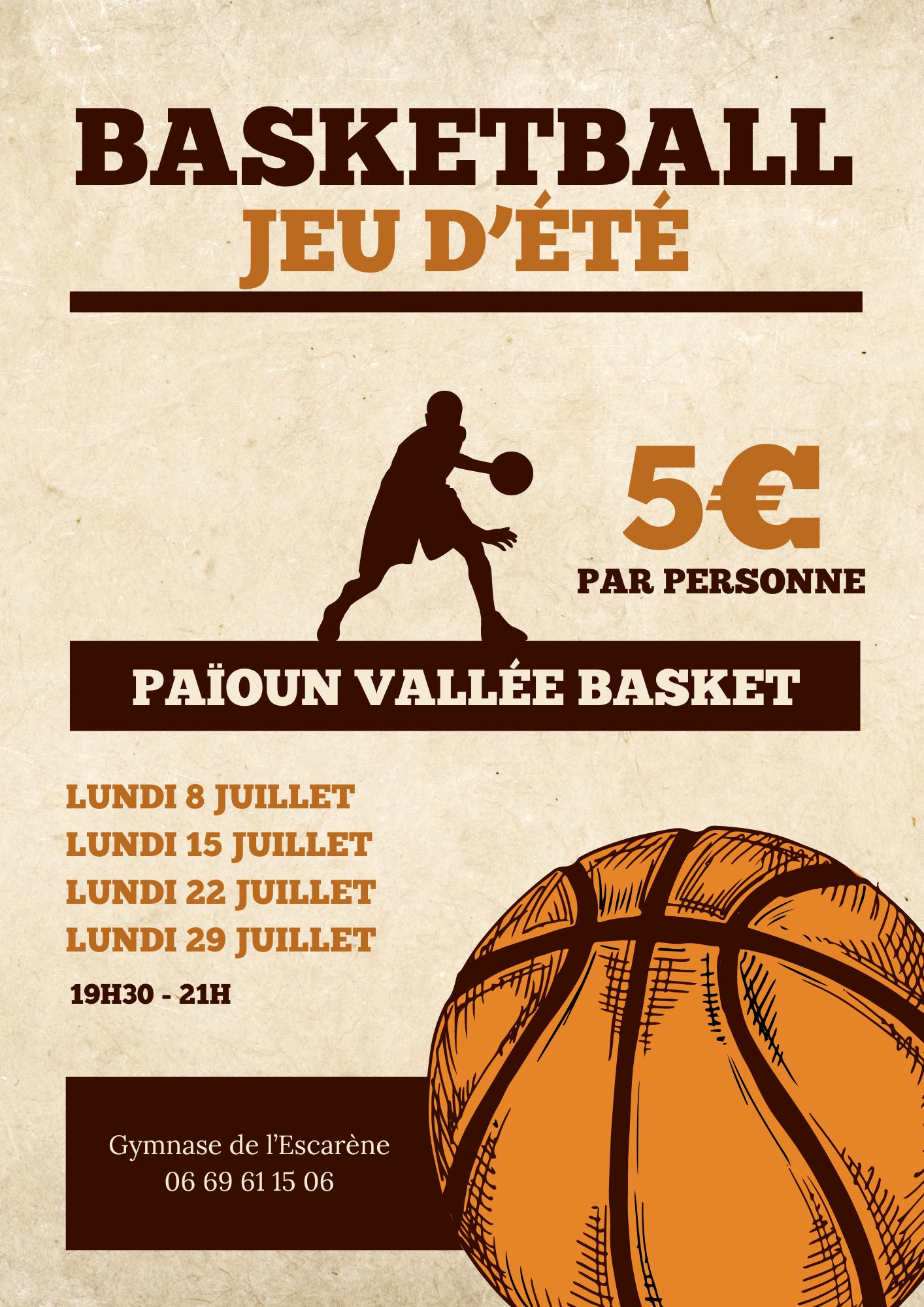 flyer basket adulte été