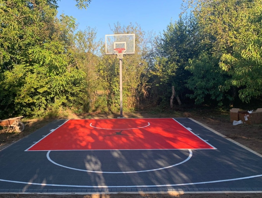 terrain de basket maison en dalle clipsables